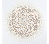 Салфетка Этель Мандала цвет белый d38, джут 9667751