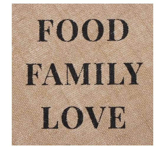 Набор салфеткок Этель Food.Family.Love 4 шт, d38, джут 9629335