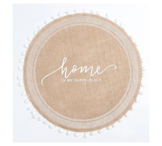 Набор салфеткок Этель Home.Flowers. 4 шт, d38, джут 9629338 1