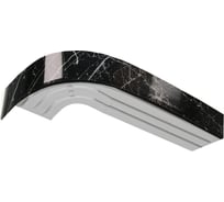 Карниз Эскар Классика в сборе, 3-х рядный, черный мрамор, 7 см, 3,0 м 768430300