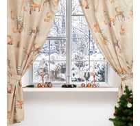 Комплект штор для кухни Этель с подхватами Christmas forest 145x180 см, 2 шт, габардин 7261940
