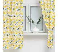 Шторы для кухни Этель Лимонад 149x180 см, 2 шт, подхваты 2 шт, 80% хлопок, 20% полиэстер 9596630