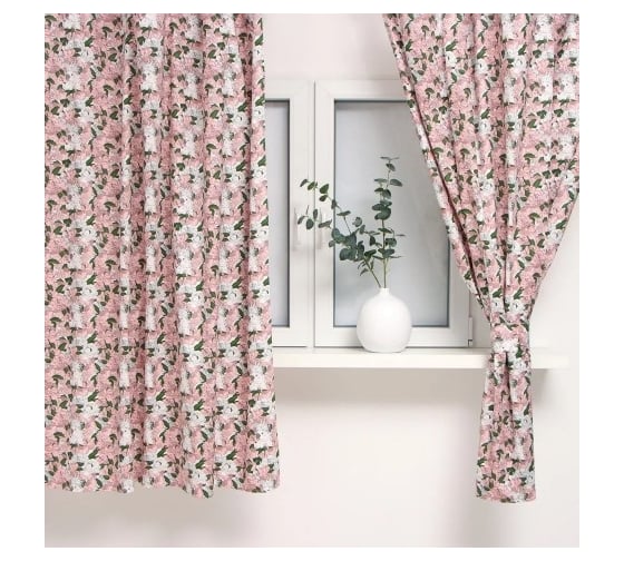 Шторы для кухни Этель Попугай 149x180 см, 2 шт, подхваты 2 шт, 80% хлопок, 20% полиэстер 9596580