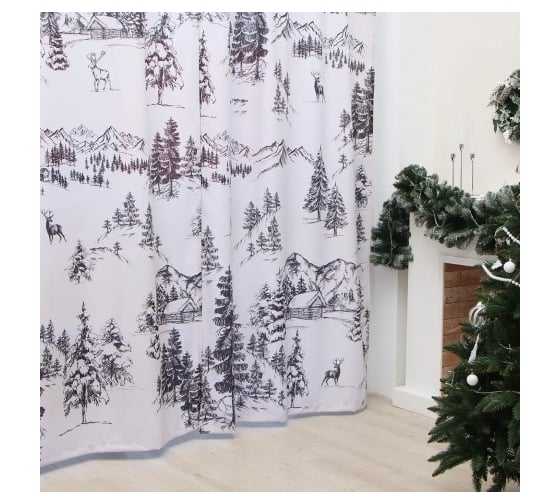 Комплект штор Этель Winter landscape 145x260 см, 2 шт, 100% полиэстер, 140 г/м2 9836709 1