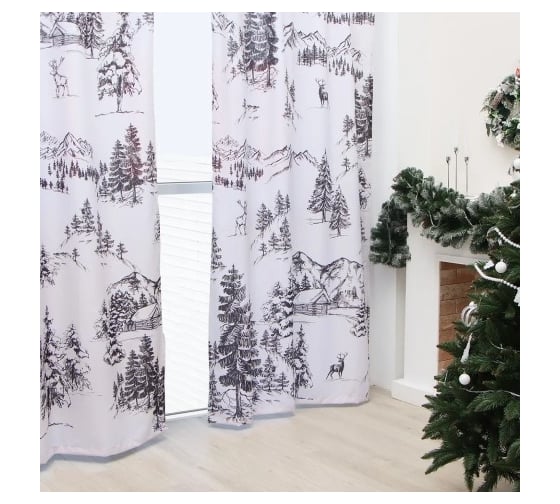 Комплект штор Этель Winter landscape 145x260 см, 2 шт, 100% полиэстер, 140 г/м2 9836709