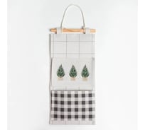 Текстильный кармашек Этель Клетка 2 отделения, 20x41 см 7007861