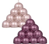 Декоративная свеча МУЛЬТИДОМ Пирамида-пузырьки, 7x7х5 см 2 цвета МС5-124