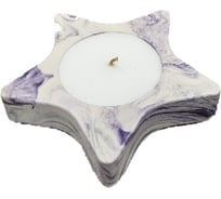 Декоративная свеча МУЛЬТИДОМ с подсвечником Звезда размер 11x11x2 см МС5-208