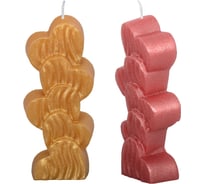 Декоративная свеча МУЛЬТИДОМ Сердечки, 2,5x5х11,5 см 2 цвета МС5-123