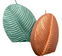 Декоративная свеча МУЛЬТИДОМ Листок, 10x8,5x3 см 2 цвета МС5-121