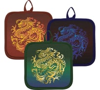 Прихватка МУЛЬТИДОМ Лунный Дракон размер 17x17 см 3 цвета HN88-457