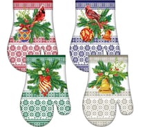 Прихватка-рукавица МУЛЬТИДОМ Новогодние узоры размер 17x27 см 4 дизайна HN2-119