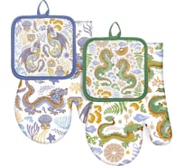 Прихватка МУЛЬТИДОМ с рукавицей Дзен Дракон. набор из 2-х предметов размеры 16x16 см, 17x27 см 2 дизайна HN88-449