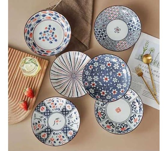 Тарелка Homium Japanese Collection, Home, глубокая, синий, D23.5 см homeJC02