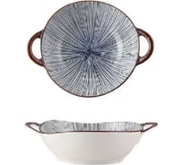 Тарелка Homium Japanese Collection, Home, с ручками, голубой/коричневый, D23.5 см homeJC03