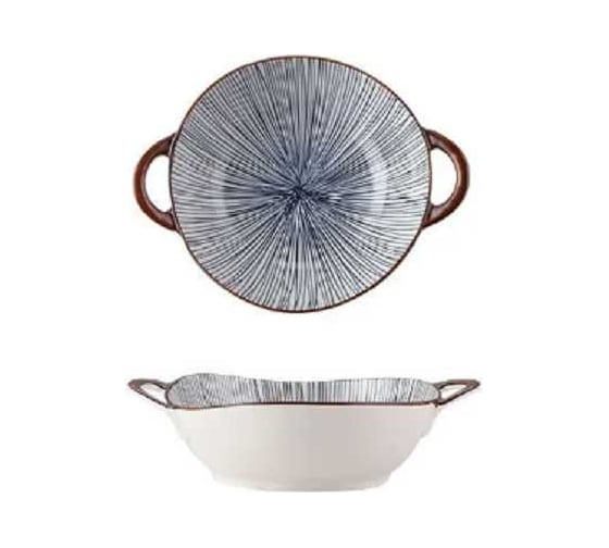 Тарелка Homium Japanese Collection, Home, с ручками, голубой/коричневый, D23.5 см homeJC03 1