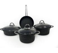 Набор посуды из 7 предметов OMS collection крышка стекло, ручка сталь 3048-Gr