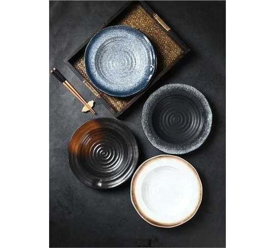 Тарелка Homium Kitchen, Home Modern, сине-белый, D26 см homemodernBLWH