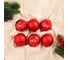 Набор шаров Зимнее волшебство пластик диаметр 8 см, 6 шт Сказка красный 9510546 1