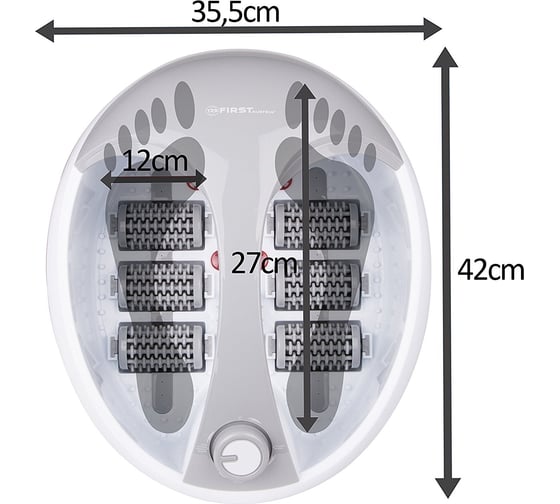 Массажная ванночка для ног FIRST 8115-1 White/grey 450 Вт, 15 см, поддержка температуры, 4 вида массажа FA-8115-1