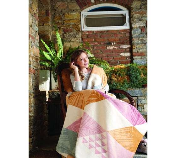 Плед Arya Home хлопок, 150x200 см, melody, бежевый 8680943220325