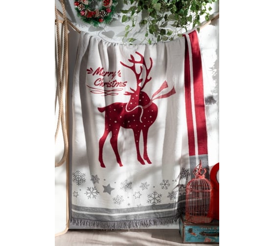 Плед Arya Home из хлопка, 150x200 см, elves, красный 8680943220202
