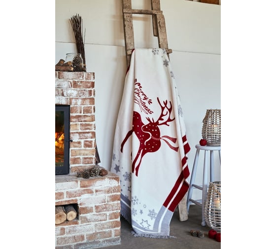Плед Arya Home из хлопка, 150x200 см, elves, красный 8680943220202