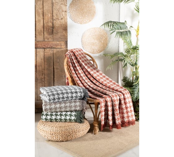 Плед Arya Home с принтом, 150x200 см, rocket, зелёный 8680943228369