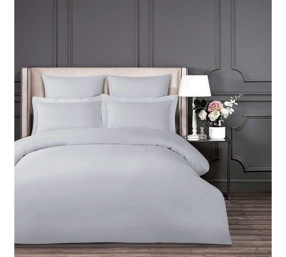 Простыня Arya Home сатин 1.5 сп., 180x240 см, camino, серый 8680943048738