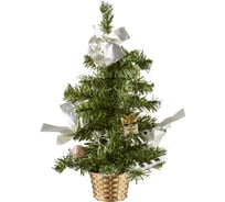 Настольная елка ООО Комус 36 см, украшенная, с инеем, золотой цвет е96736 1499546