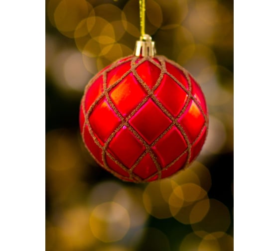 Набор елочных украшений Arya Home xmas ball 11 8 см, 3 предмета, красный 8680943223494