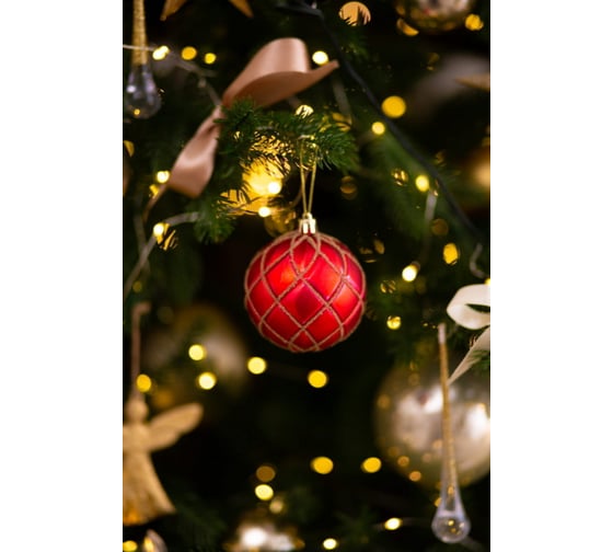 Набор елочных украшений Arya Home xmas ball 11 8 см, 3 предмета, красный 8680943223494