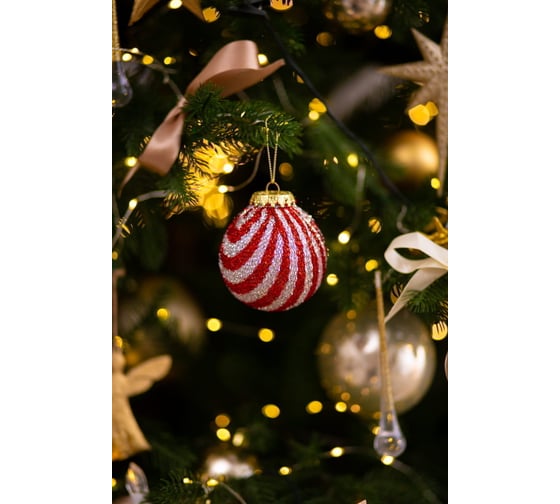 Набор елочных украшений Arya Home xmas ball 4 8 см, 3 предмета, красный 8680943223425