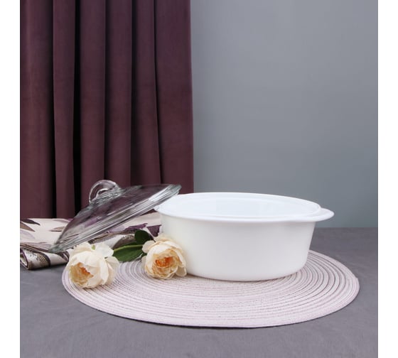 Кастрюля Arya Home sophie из опалового стекла, белый, 2 литра 8680943224040