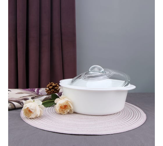 Кастрюля Arya Home sophie из опалового стекла, белый, 2 литра 8680943224040