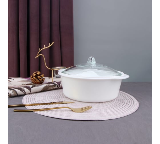 Кастрюля Arya Home sophie из опалового стекла, белый, 1,5 литра 8680943224033