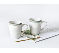 Набор кружек Arya Home white stoneware 2 предмета, 8,6x10,6x5,5 см, зеленый 8680943230195