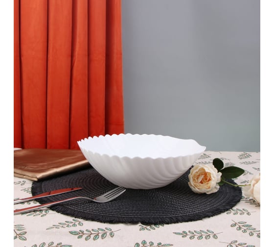 Салатник Arya Home shell из опалового стекла, белый 8680943224194
