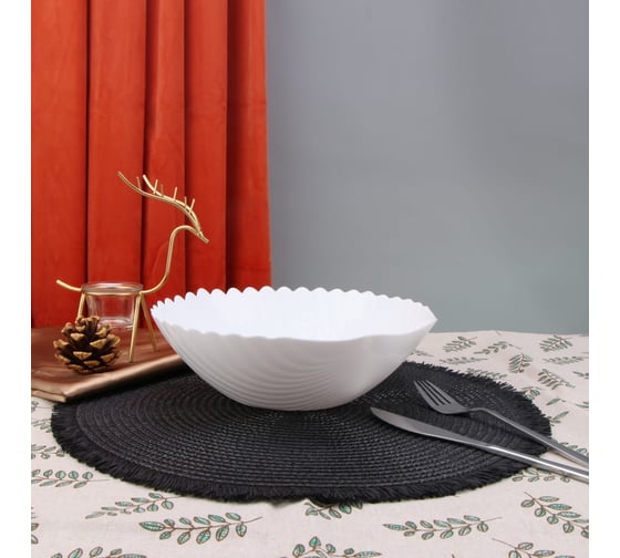 Салатник Arya Home shell из опалового стекла, белый 8680943224194
