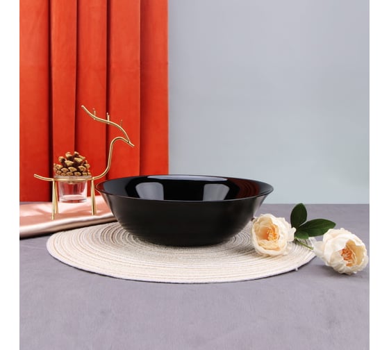 Салатник Arya Home globe из опалового стекла, черный 8680943224026 1
