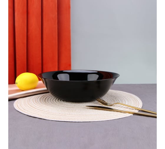 Салатник Arya Home globe из опалового стекла, черный 8680943224026