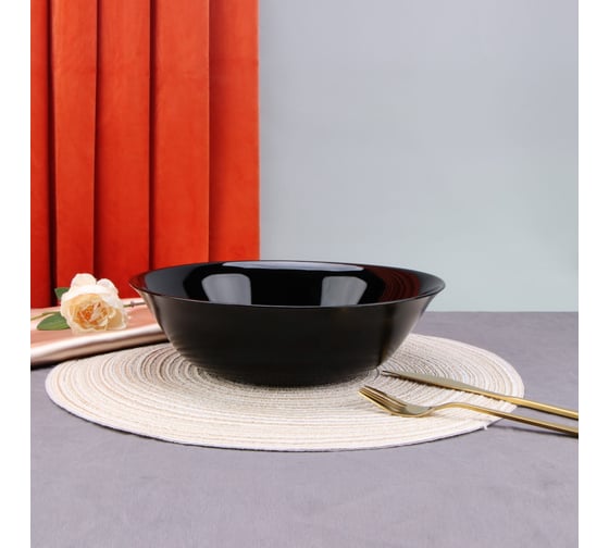 Салатник Arya Home globe из опалового стекла, черный 8680943224026
