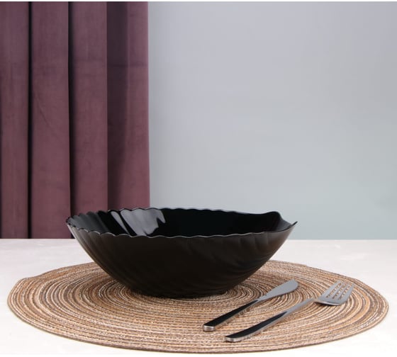 Салатник Arya Home shell из опалового стекла, черный 8680943224200 1