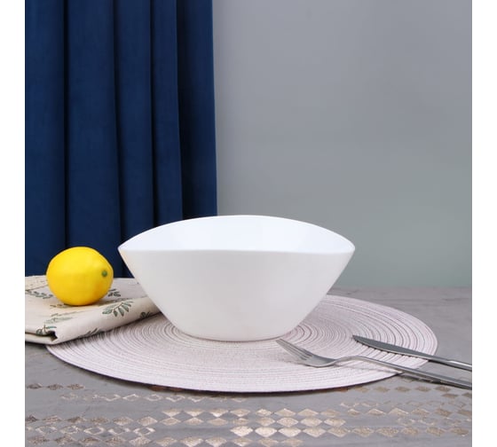 Салатник Arya Home ellipse из опалового стекла, белый 8680943224118