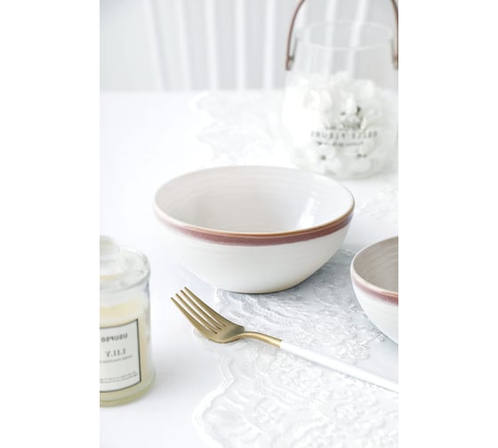 Набор салатниц Arya Home white stoneware 4 предмета, 15,4x6,5x8,5 см, коричневый 8680943230232