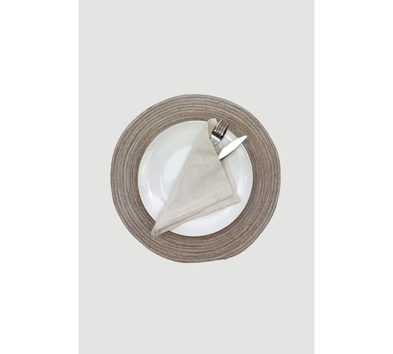 Салфетка Arya Home q harmony под столовые приборы, круглая, 38 см, бежевый 8680943214331