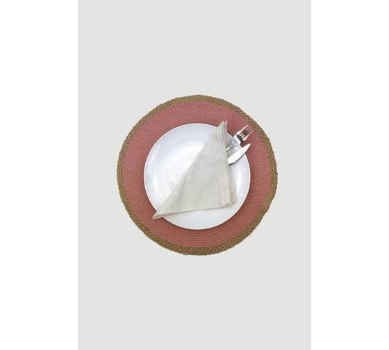 Салфетка Arya Home q marisa под столовые приборы, круглая, 38 см, сухая роза 8680943214317 1