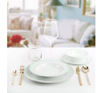 Набор столовой посуды Arya Home jade elegant из фарфора, 24 предмета, белый 8680943214461