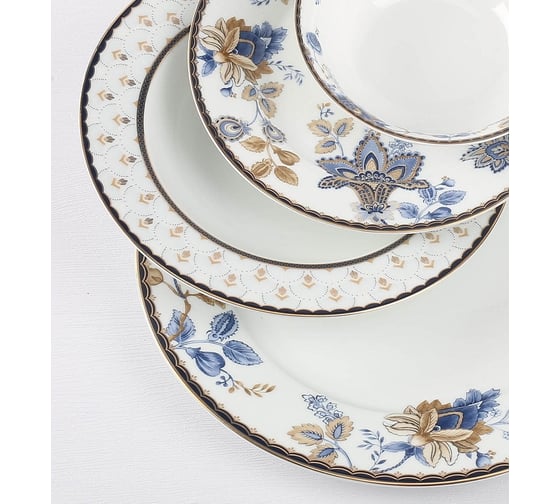 Набор столовой посуды Arya Home flora elegant из фарфора, 24 предмета, белый 8680943109583