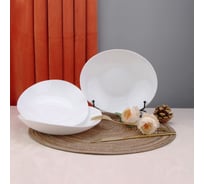 Тарелка Arya Home arya ellipse обеденная, из опалового стекла, 6 предметов, 23 см, белый 8680943224071